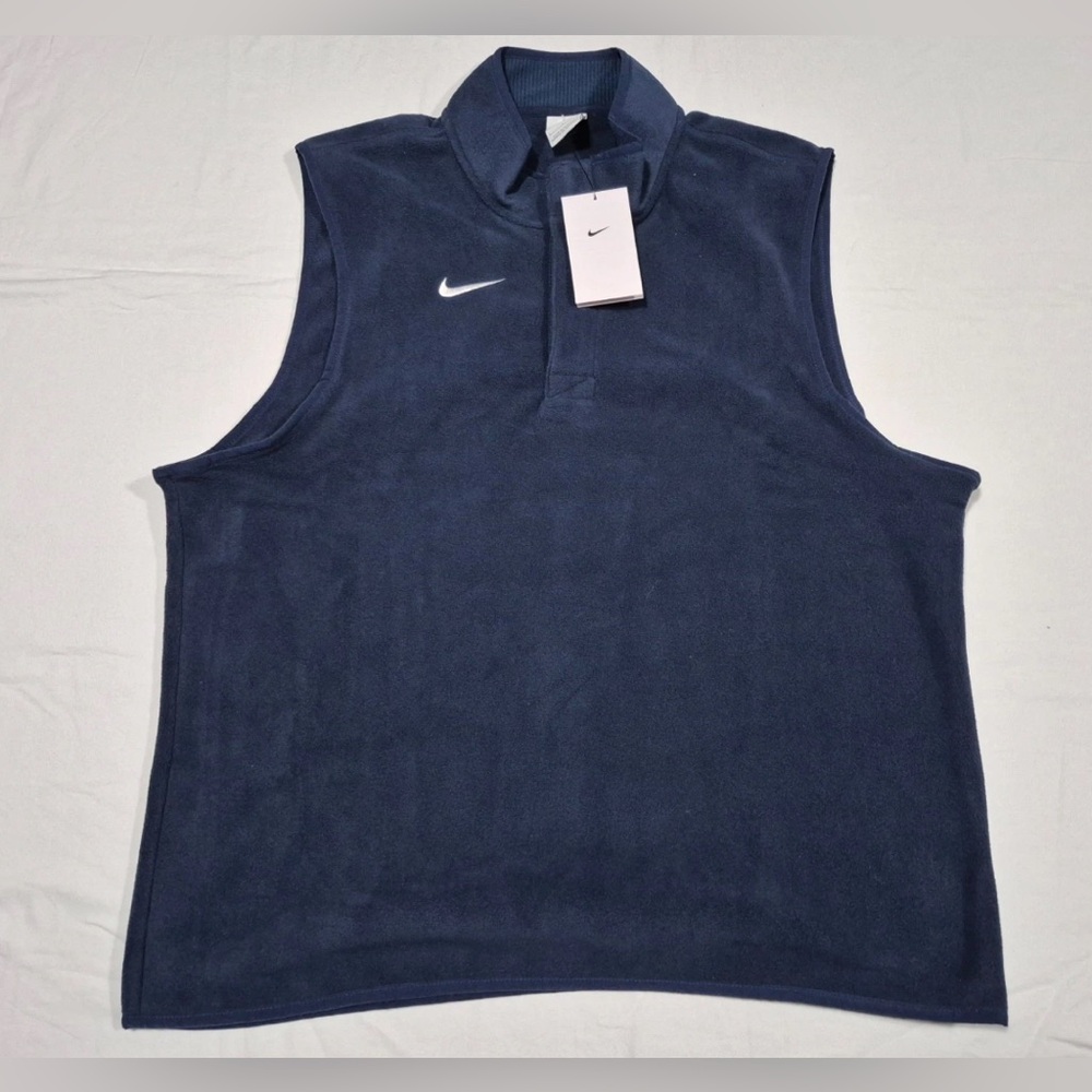 Size M Nike Therma-FIT Men’s 1/2 Zip Fleece Golf Vest DA4965-419 Navy NEW NWT